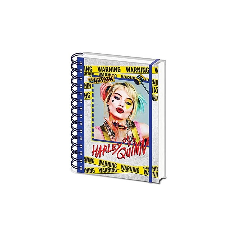 Caderno A5 Birds of Prey Harley Quinn Warning Wiro Notebook