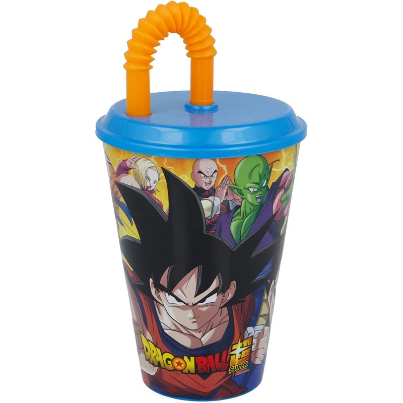 Copo 430 ML com Tampa e Palha - Dragon Ball