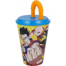 Copo 430 ML com Tampa e Palha - Dragon Ball