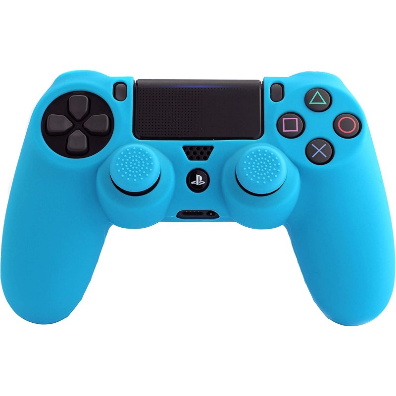 Capa Silicone + Grips PS4 - Azul