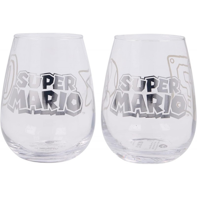 Conjunto 2 Copos de Cristal - Super Mario