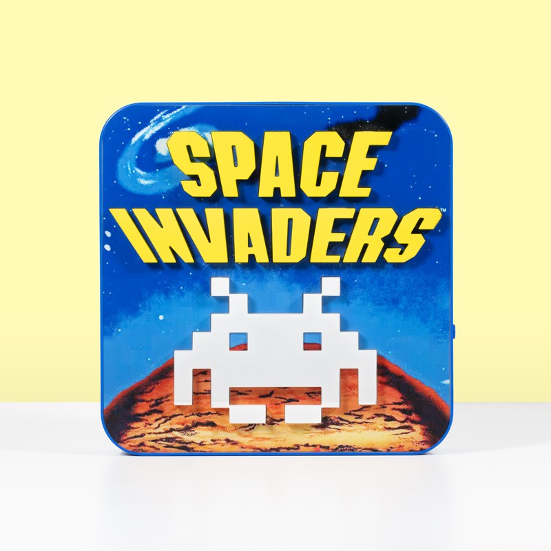 Candeeiro 3D Space Invaders Logotipo