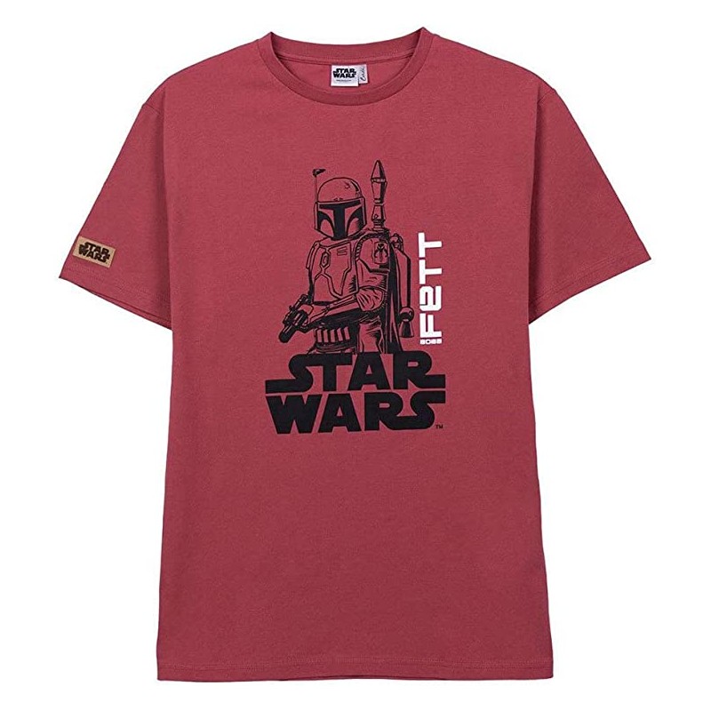 T-shirt Star Wars: Boba Fett (Vermelho Escuro)