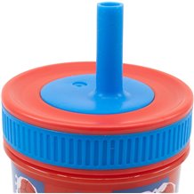 Copo 465 ML com Tampa e Palha - Spiderman Midnight Flyer