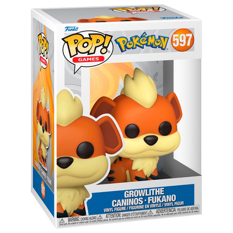 Funko Pop! Games: Pokemon - Growlithe Caninos Fukano 597 Vinyl Figure