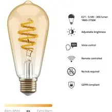 Lâmpada Filamento Inteligente - Hombli Smart Bulb ST64 / E27 (Âmbar)
