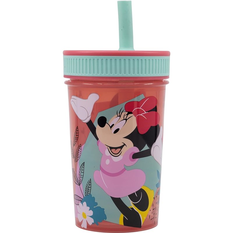 Copo 465 ML com Tampa e Palha - Minnie Mouse