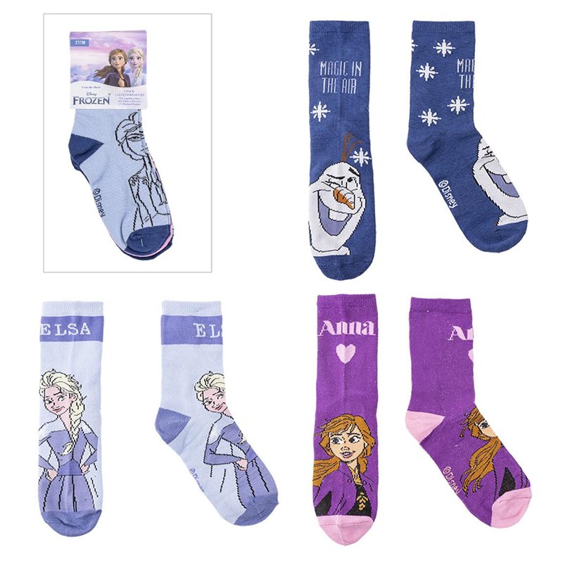 Pack 3 Pares de Meias Infantis - Disney: Frozen (23 - 34)