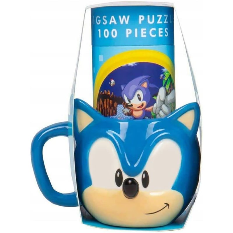 Set Caneca 3D + Puzzle - Sonic the Hedgehog