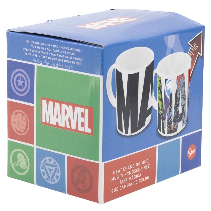 Caneca Cerâmica Termossensível 325ml - Marvel Avengers