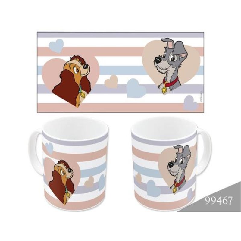 Caneca Cerâmica com Sublimação 325ml - Disney Classics A Dama e o Vagabundo