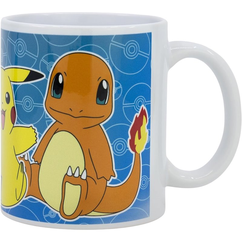 Caneca Cerâmica com Sublimação 325ml - Pokemon (Pikachu / Eevee / Charmander)