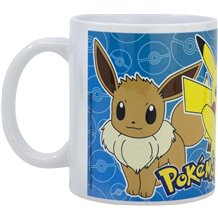 Caneca Cerâmica com Sublimação 325ml - Pokemon (Pikachu / Eevee / Charmander)