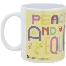 Caneca Cerâmica com Sublimação 325ml - Looney Tunes Peace Love and Equality