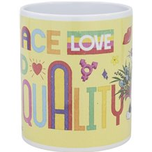 Caneca Cerâmica com Sublimação 325ml - Looney Tunes Peace Love and Equality