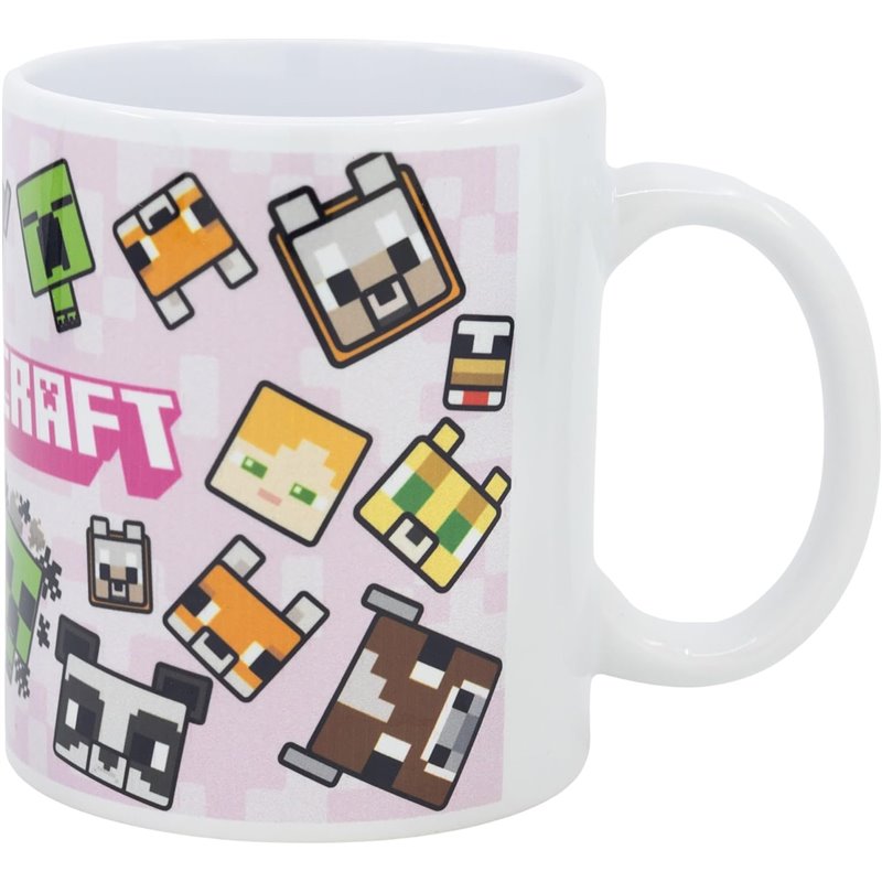 Caneca Cerâmica com Sublimação 325ml - Minecraft Pink