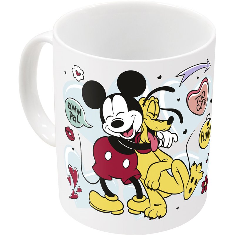 Caneca Cerâmica com Sublimação 325ml - Mickey e Pluto