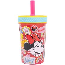 Copo Anti-Queda 370ml com Tampa e Palha - Minnie Positive Vibes