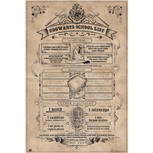 Poster Harry Potter Hogwarts School List