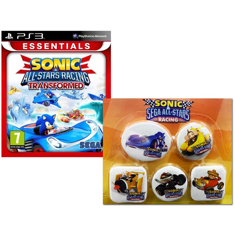 Sonic & Sega All Stars Racing Transformed PS3 (Oferta Conjunto 5 Pins)