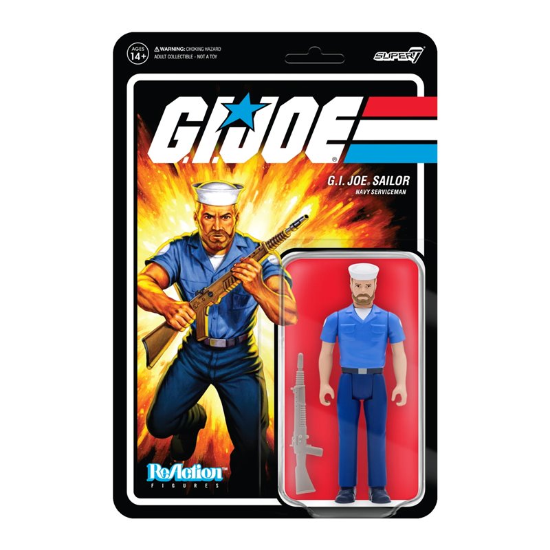 Figura Reaction Gi Joe Blueshirt Barba Claro