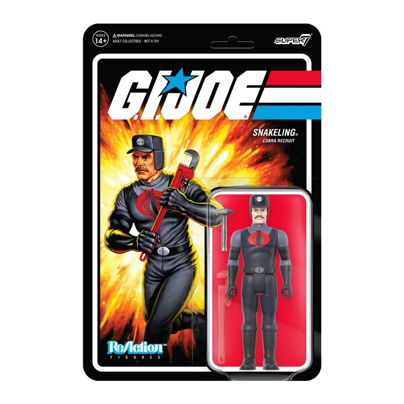 Figura Reaction Gi Joe Cobra Snakeling Factory Worker Bigode Claro