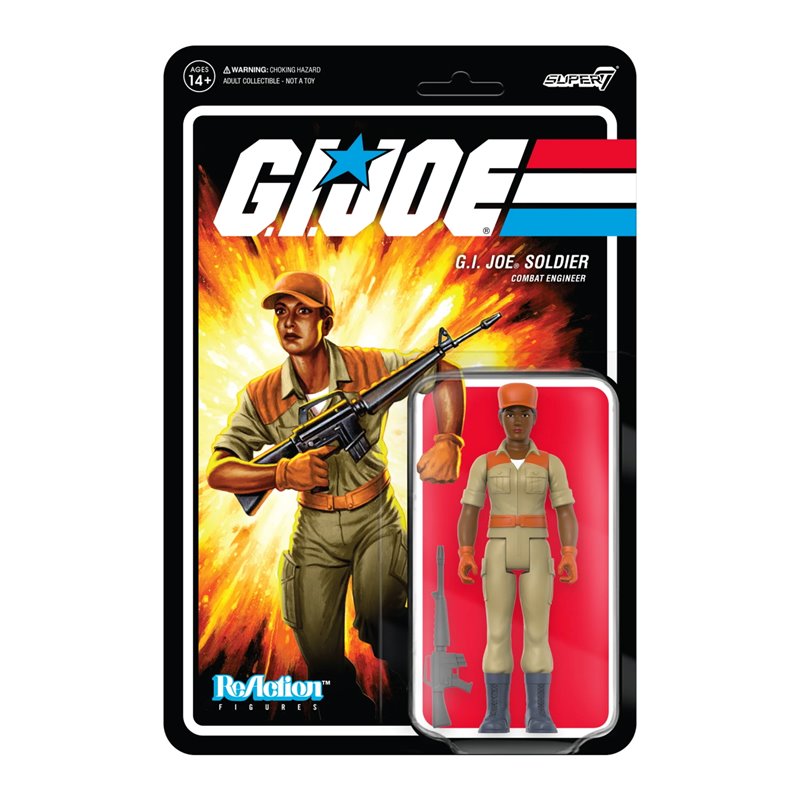 Figura Reaction Gi Joe Female Combat Engineer Cabelo Curto Morena