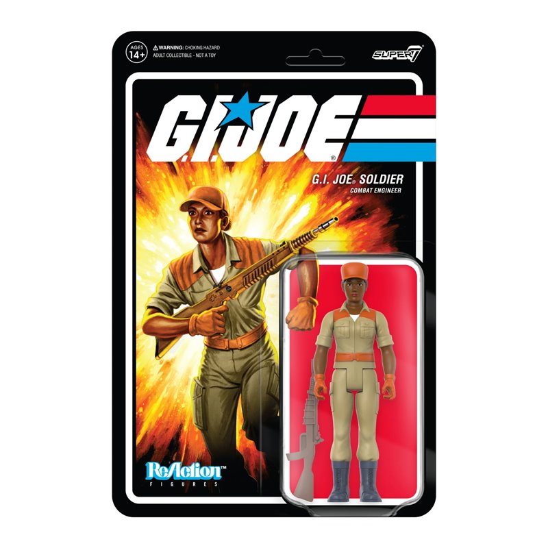 Figura Reaction Gi Joe Female Combat Engineer Bun Hair Brown