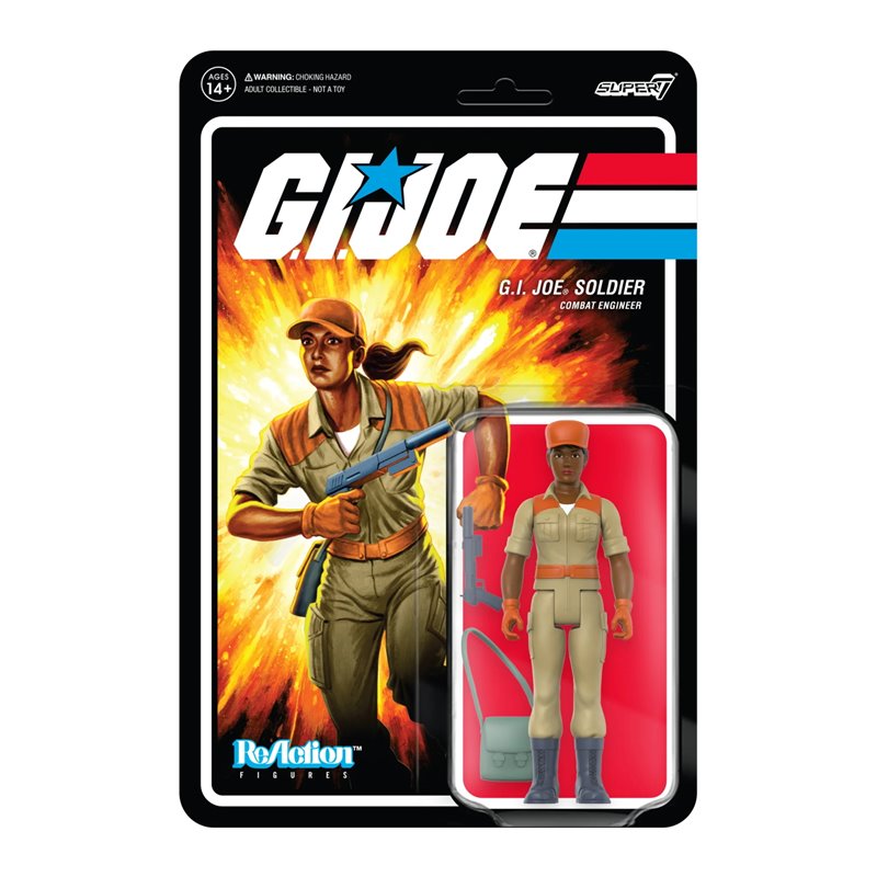 Figura Reaction Gi Joe Female Combat Engineer Rabo De Cavalo Morena