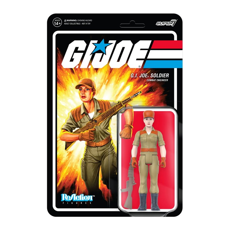 Figura Reaction Gi Joe Female Combat Engineer Cabelo Curto Clara