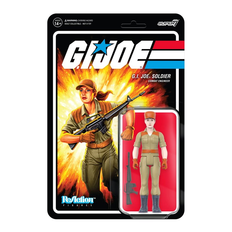 Figura Reaction Gi Joe Female Combat Engineer Rabo De Cavalo Clara