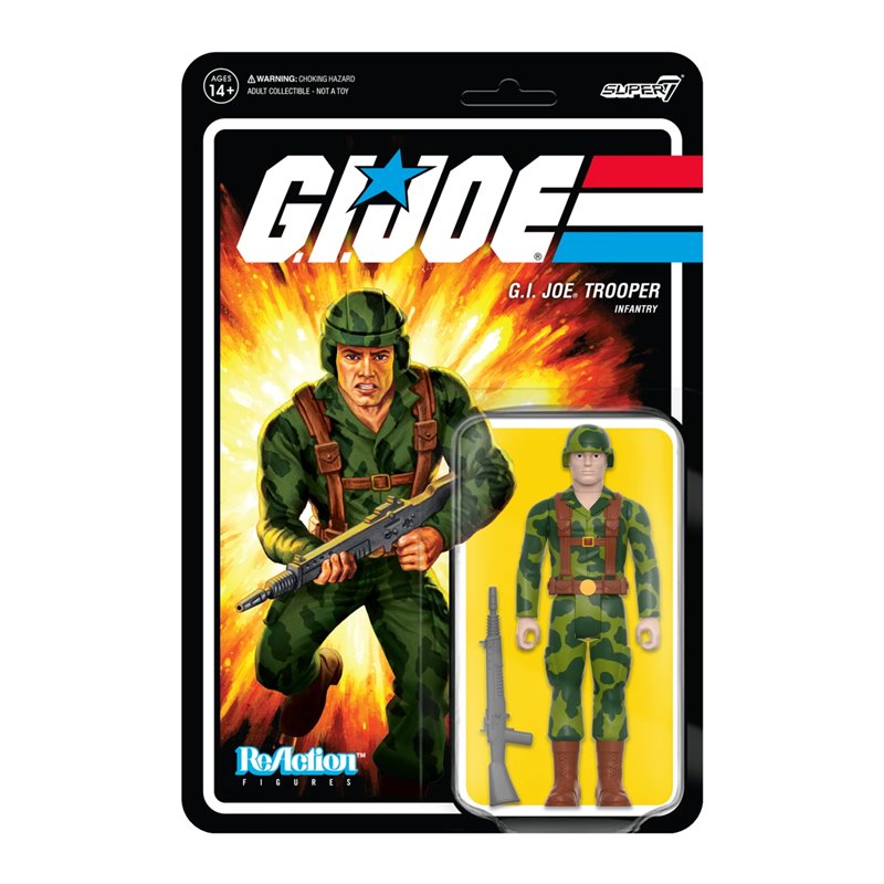 Figura Reaction Gi Joe Trooper Barbeado Claro