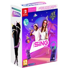 Let's Sing 2025 + 2 Microfones Nintendo Switch