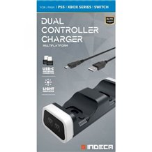 Carregador Dual Multiplataforma - Indeca (PS5 / Xbox Series / Nintendo Switch)