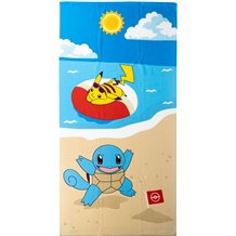 Toalha de Praia de Microfibra - Pokémon: Pikachu & Squirtle