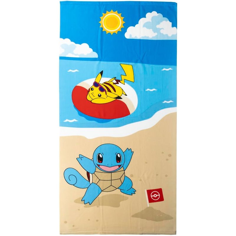 Toalha de Praia de Microfibra - Pokémon: Pikachu & Squirtle