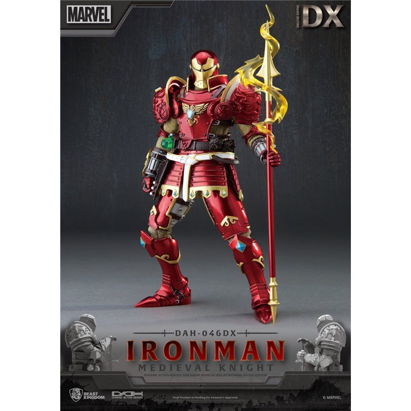 Figura Dynamic8H Marvel Iron Man Cavaleiro Medieval Deluxe