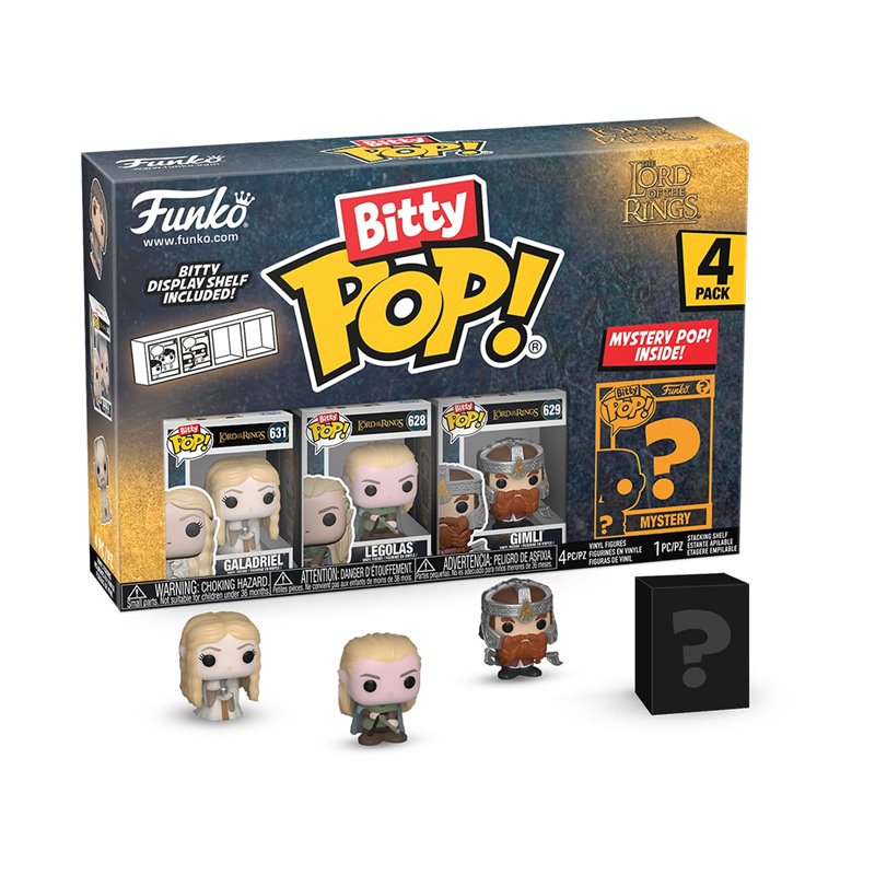 Funko Bitty Pop!: Lord of The Rings Mini Collectible Toys 4-Pack - Galadriel, Legolas, Gimli, & Mystery Chase Figure