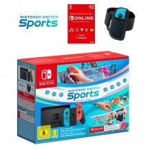 Conjunto Consola Nintendo Switch Neon Blue/Red - Nintendo Switch Sports (Consola + Jogo + Correia + 3 Meses NSO)