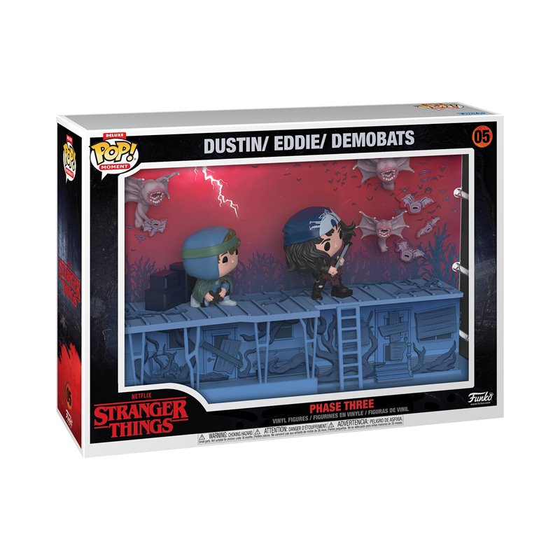 Figura Funko POP! Moments Deluxe: Stranger Things - Dustin / Eddie / Demobats (Phase Three) 05