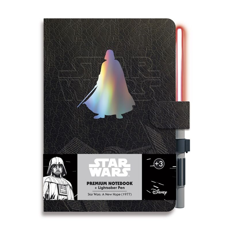 Cuaderno A5 premium + boligrafo sable de luz Darth Vader Star Wars