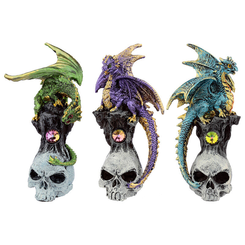 Figura Dragon Leyenda Oscura Piedra Preciosa y Calavera 11cm surtido