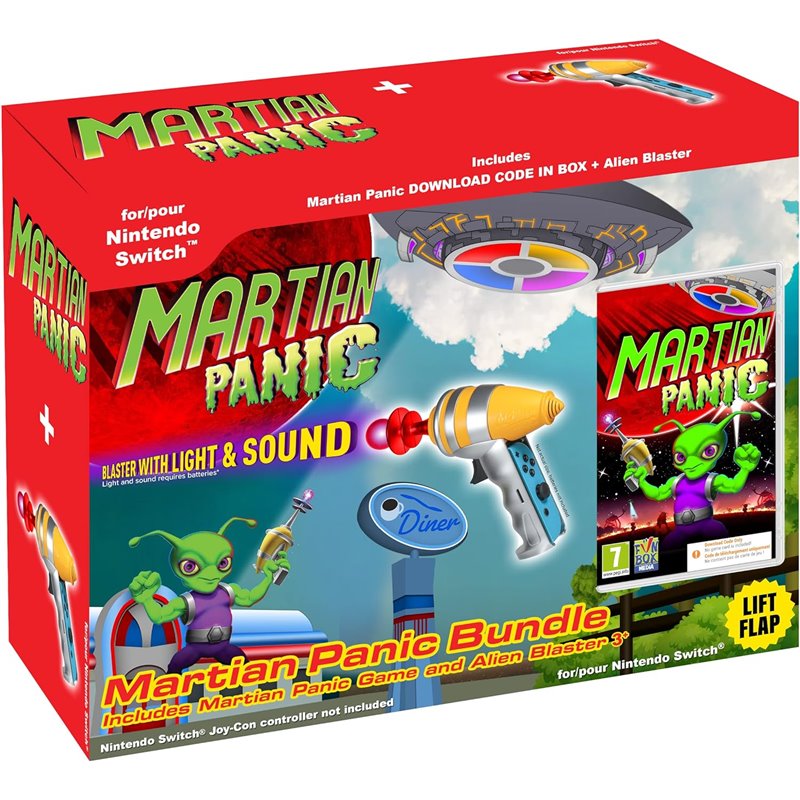 Martian Panic Game and Blaster Gun Bundle Nintendo Switch (Código na Caixa)