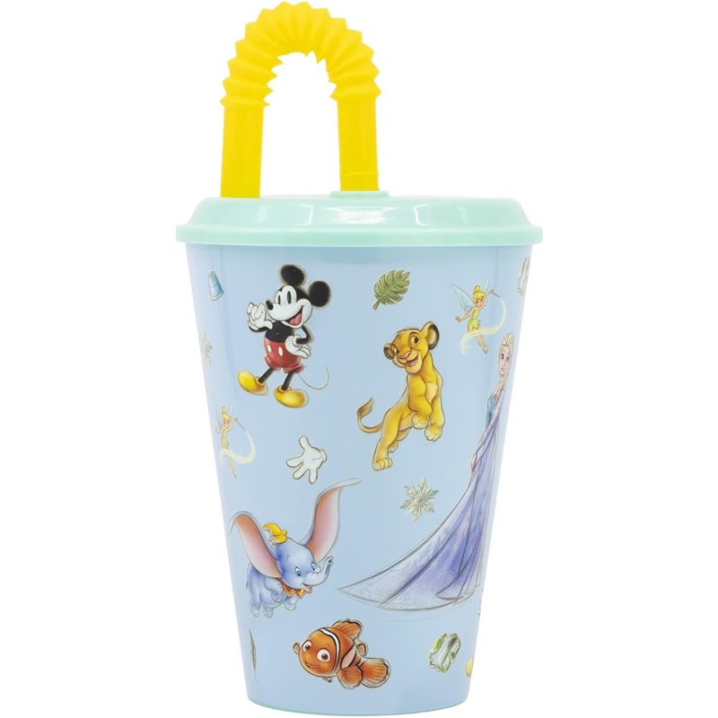 Copo 430 ML com Tampa e Palha - Disney 100