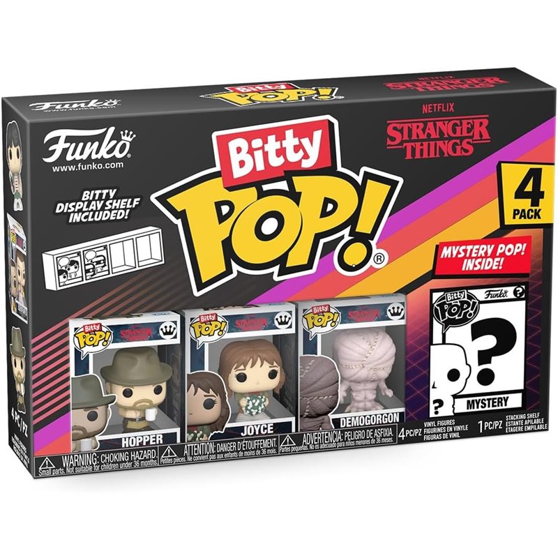 Funko Bitty POP! 4-Pack: Stranger Things - Season 01 (Hopper + Joyce + Demorgogon + Mistery POP!)