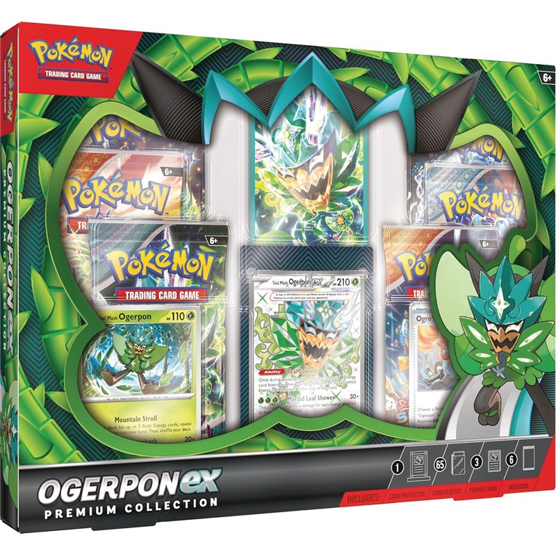 Pokémon TCG: Ogerpon ex Premium Collection (3 Foil Cards & 6 Boosters)