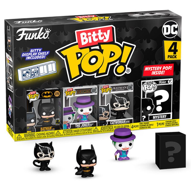 Funko Bitty POP! 4-Pack: DC Comics - Batman 85th Anniversary (Batman + The Joker + Catwoman + Mistery POP!)