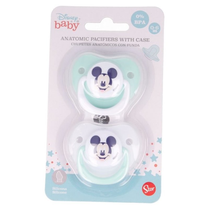 Conjunto de Chupetas Anatómicas Silicone Turquesa “Cool Like” – Mickey Baby