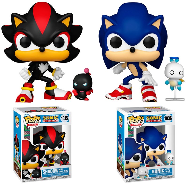 Bundle 2x Figuras Funko POP! Games: Sonic the Hedgehog - Shadow & Sonic (POP! & Buddy) 1035 & 1036