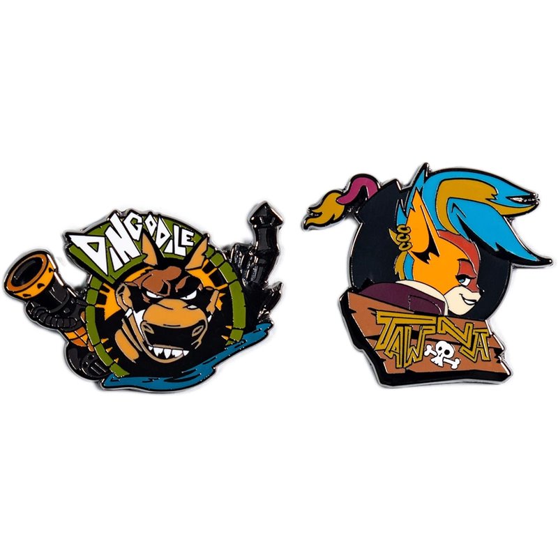 Conjunto De Pins Crash Dingodile & Tawna